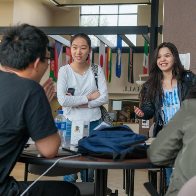 Students in commons at UW-BC